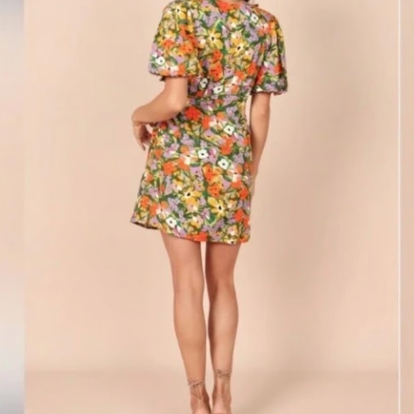 NWT Petal & Pup Flourish Puff Sleeve Mini Dress Size Large - Picture 2 of 5